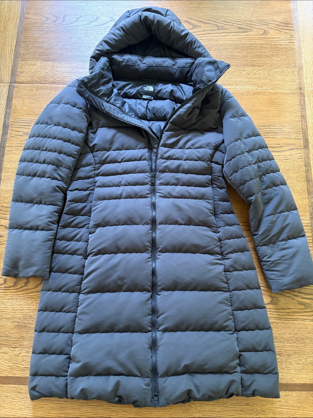 The North Face Women's Hooded Long Puffer Coat - Dark Charcoal